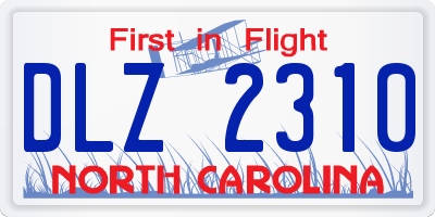 NC license plate DLZ2310