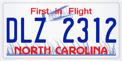 NC license plate DLZ2312