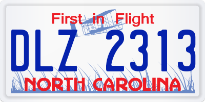 NC license plate DLZ2313
