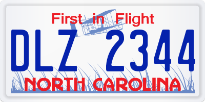 NC license plate DLZ2344