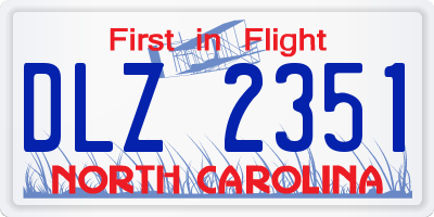 NC license plate DLZ2351
