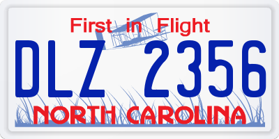 NC license plate DLZ2356