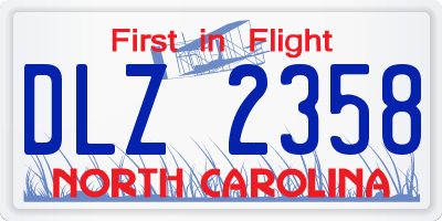 NC license plate DLZ2358