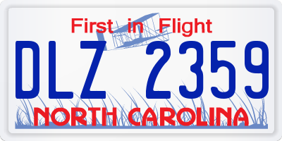 NC license plate DLZ2359