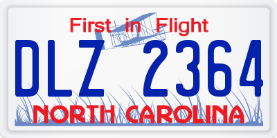 NC license plate DLZ2364