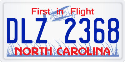 NC license plate DLZ2368