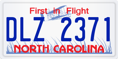 NC license plate DLZ2371