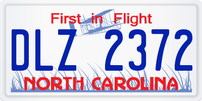 NC license plate DLZ2372