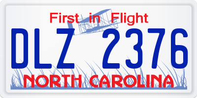NC license plate DLZ2376