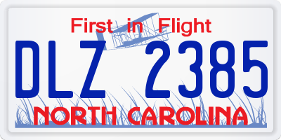 NC license plate DLZ2385