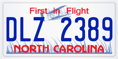 NC license plate DLZ2389