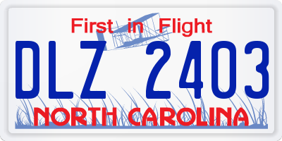 NC license plate DLZ2403