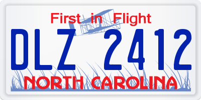 NC license plate DLZ2412