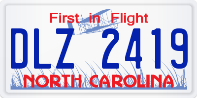 NC license plate DLZ2419
