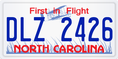 NC license plate DLZ2426