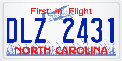 NC license plate DLZ2431