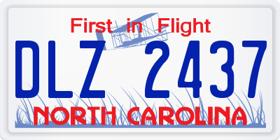 NC license plate DLZ2437