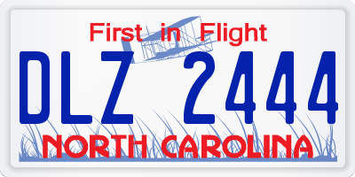 NC license plate DLZ2444
