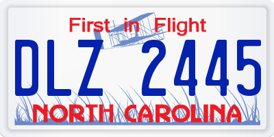 NC license plate DLZ2445
