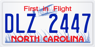 NC license plate DLZ2447