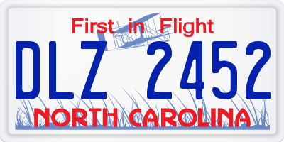 NC license plate DLZ2452