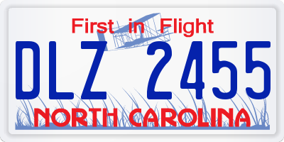 NC license plate DLZ2455