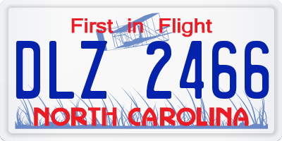 NC license plate DLZ2466