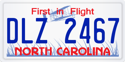 NC license plate DLZ2467