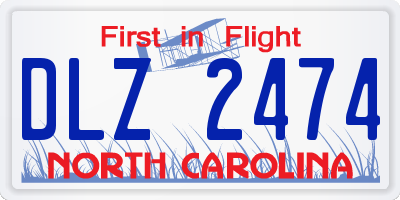 NC license plate DLZ2474