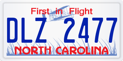 NC license plate DLZ2477
