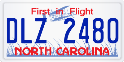 NC license plate DLZ2480