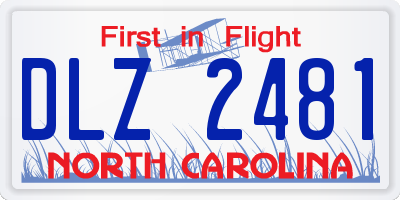 NC license plate DLZ2481