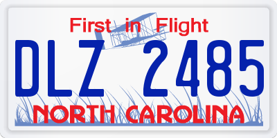 NC license plate DLZ2485