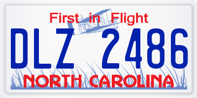 NC license plate DLZ2486