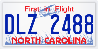 NC license plate DLZ2488