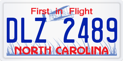 NC license plate DLZ2489