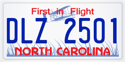 NC license plate DLZ2501
