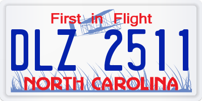 NC license plate DLZ2511
