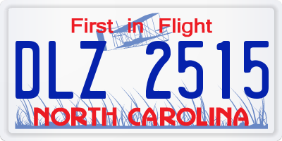 NC license plate DLZ2515