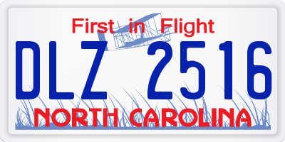 NC license plate DLZ2516