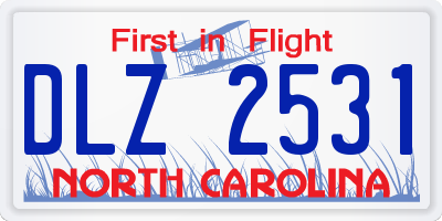NC license plate DLZ2531