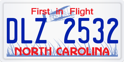NC license plate DLZ2532