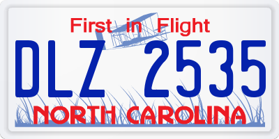 NC license plate DLZ2535