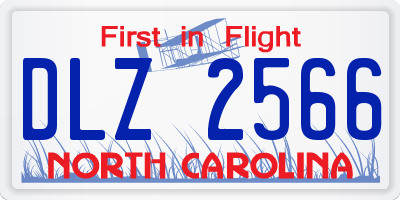 NC license plate DLZ2566