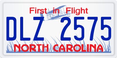 NC license plate DLZ2575