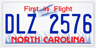 NC license plate DLZ2576
