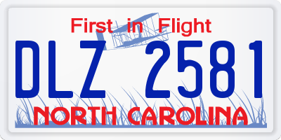 NC license plate DLZ2581