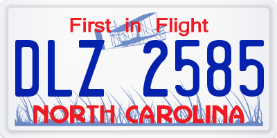NC license plate DLZ2585
