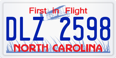 NC license plate DLZ2598