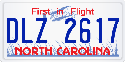 NC license plate DLZ2617